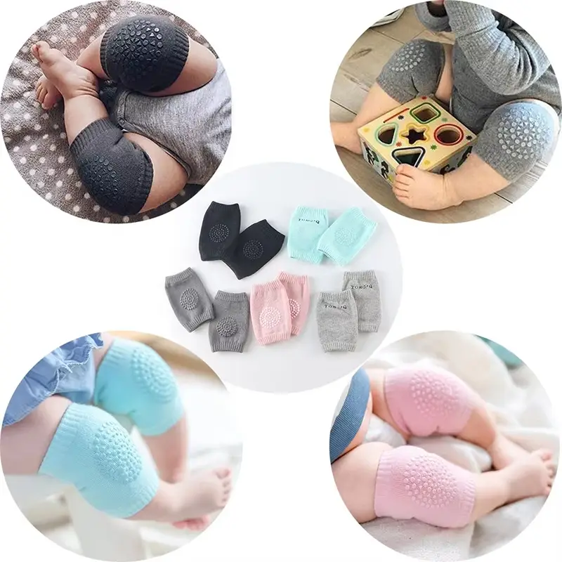 Baby Soft Anti-Slip Knee Pads for Crawling | Adjustable, Comfortable & Safe Protection for Little Knees(2 Pairs)